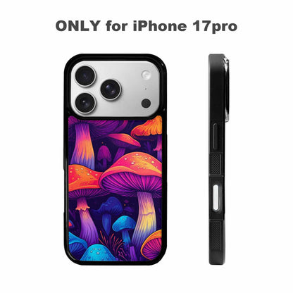 iPhone 17 Pro Case — Psychedelic Mushroom Cartoon Pattern Cartoon Cute, Custom Printed Phone Case