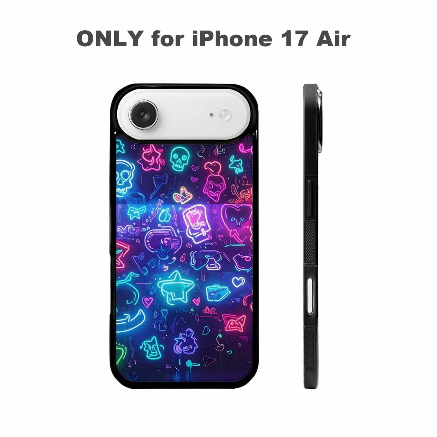 iPhone 17 Air Case — Neon Glow Sticker Icon Collage Original, Custom Print Case Cover