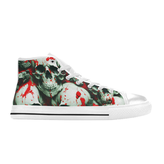 MEN'S Splatter Skulls 4 Men’S High Top Canvas Aesthetic Custom Sneakers