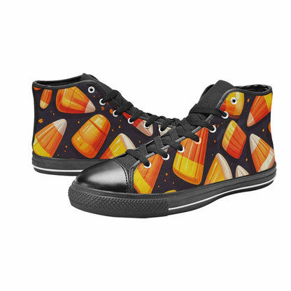 WOMEN'S Halloween Candy Corn High Top Canvas Cottagecore Sneakers