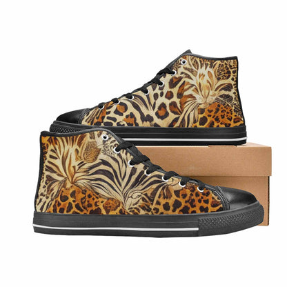 WOMEN'S Animal Print High Top Canvas Grunge Custom Shoes