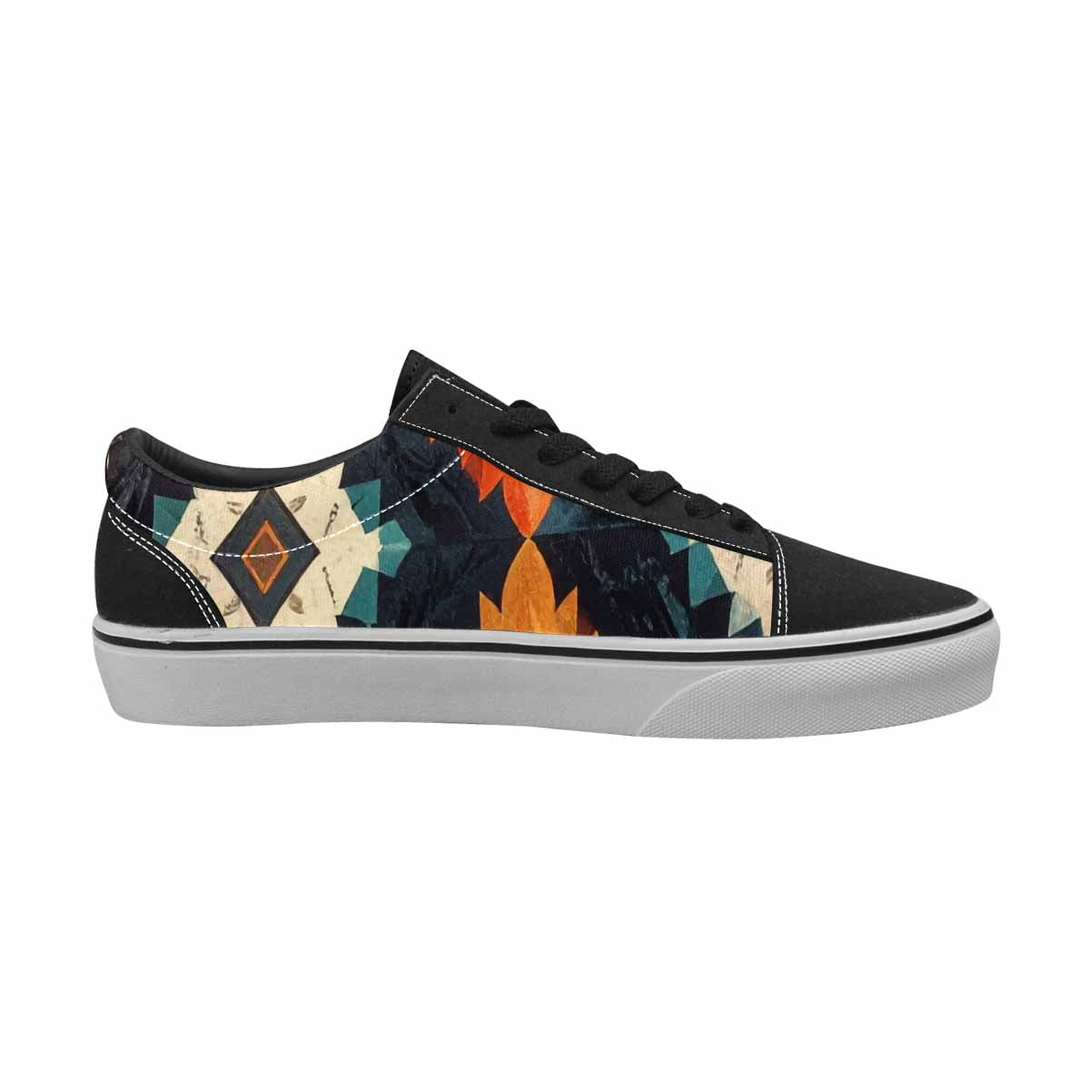 WOMEN'S Southwestern Geometric Diamond Canvas Lace-Up Surreal Custom Sneakers