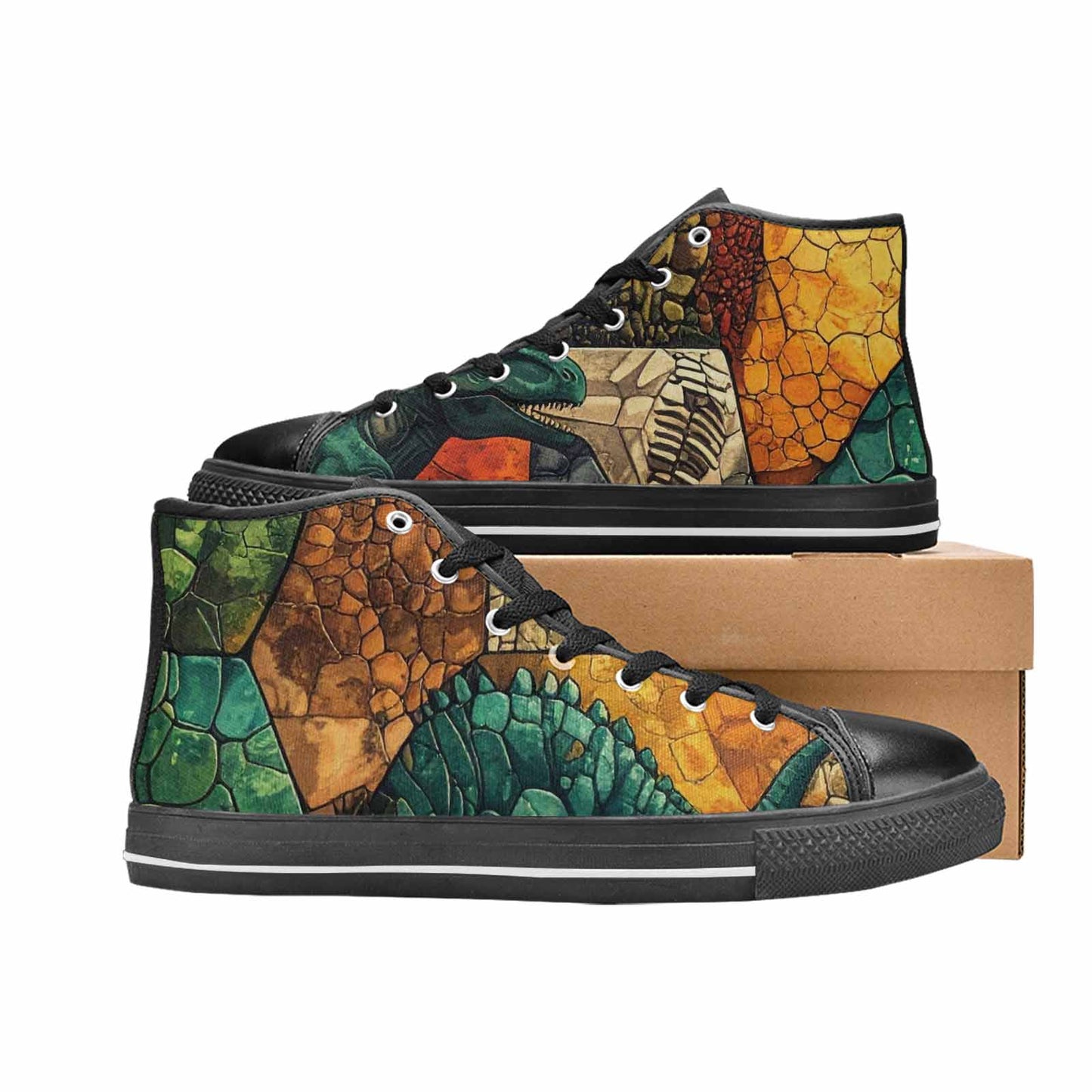 MEN'S Dinosaur Silhouette High Top Canvas Y2K Shoes