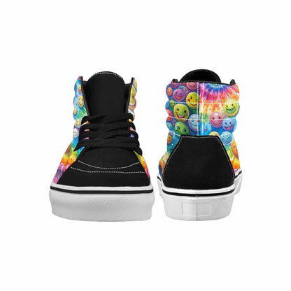MEN'S Smiley Facessmiley Faces  High Top Canvas Vivid Sneakers