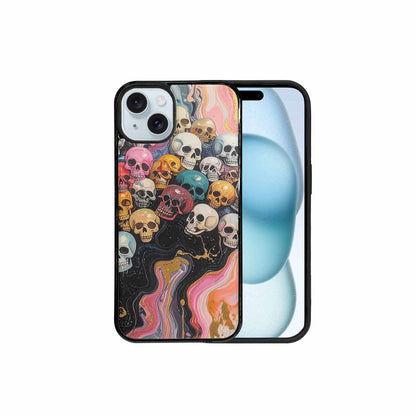 iPhone 15 Plus Case — Skulls Marbleskulls Pattern, Custom Made Phone Cover