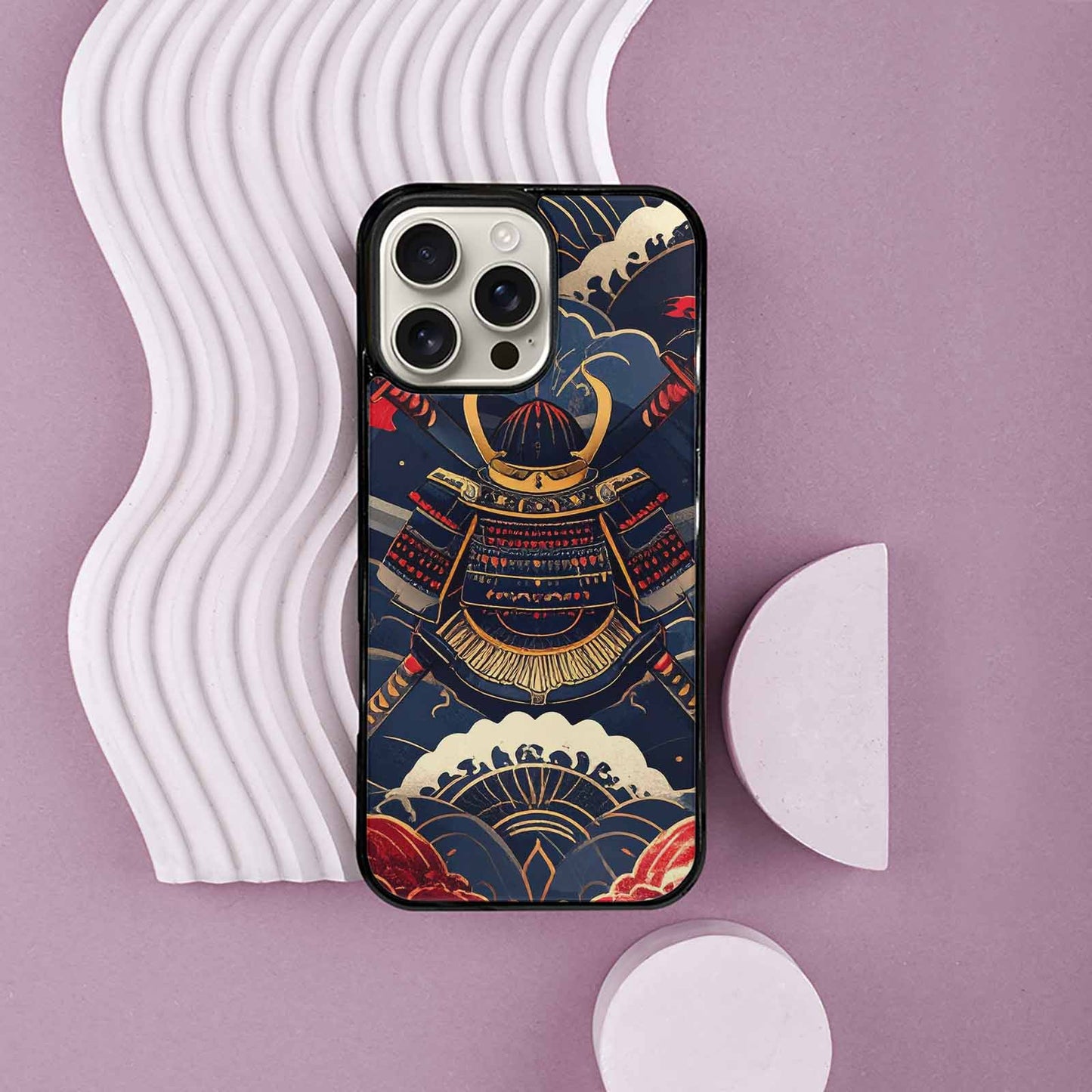 iPhone 16 Pro Max Case — Samurai Art Repeat Pattern, Custom Phone Case
