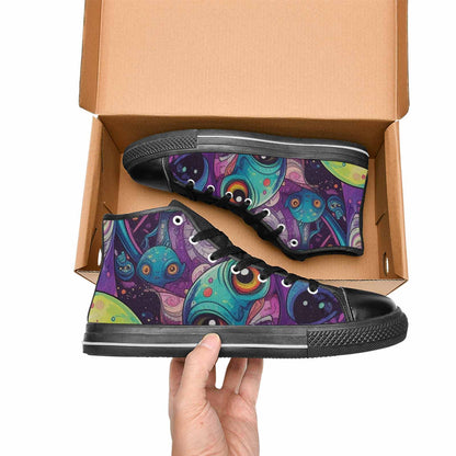 WOMEN'S Cartoon Alien Characters High Top Canvas Aesthetic Shoes