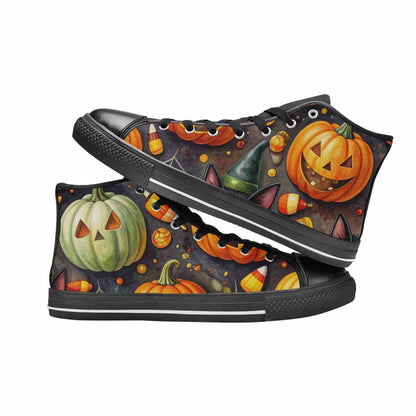 MEN'S Halloween High Top Canvas Wallpaper Art Sneakers