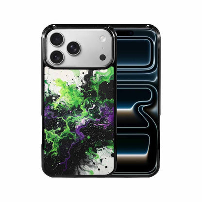 iPhone 17 Pro Max Case — Black &amp; Green Ink Galaxy Space, Custom Designed Case Cover