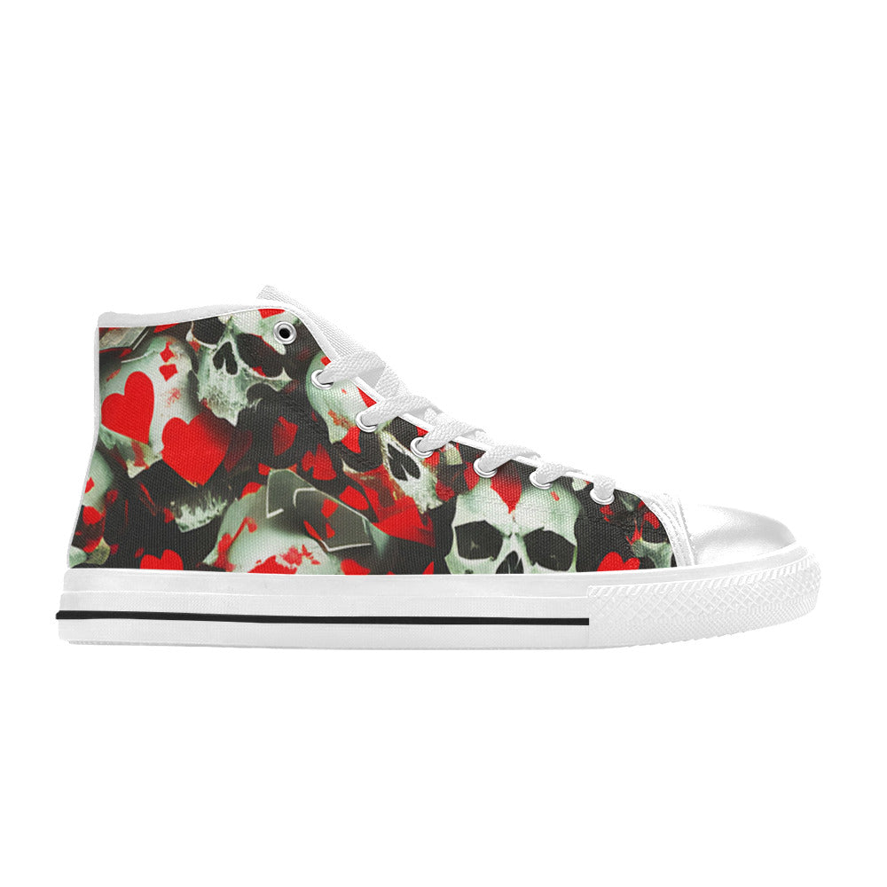 MEN'S Splatter Skulls Men’S High Top Canvas Vibrant Chaos Custom Shoes