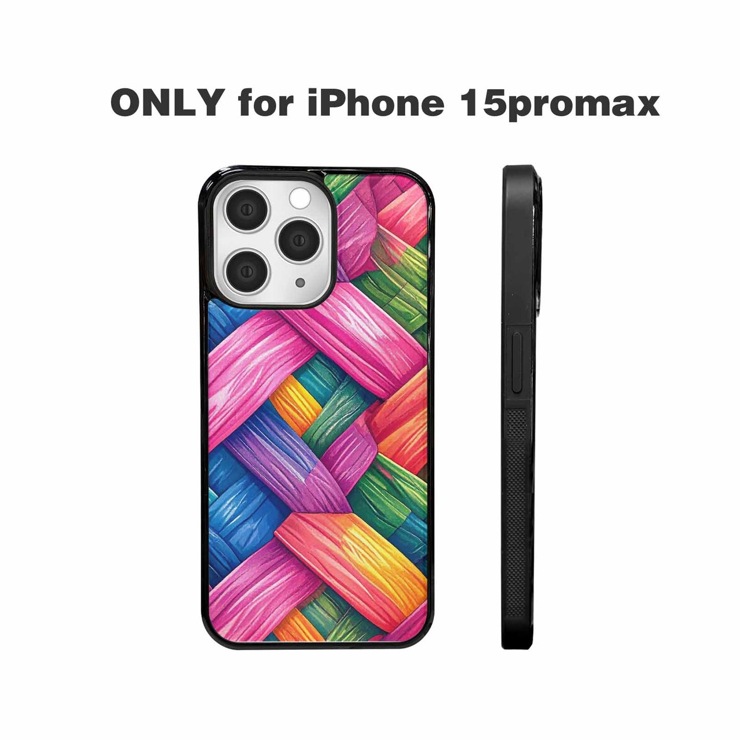 iPhone 15 Pro Max Case — Polysexual Flag Color Theme Small Rainbow, Custom Printed Phone Case