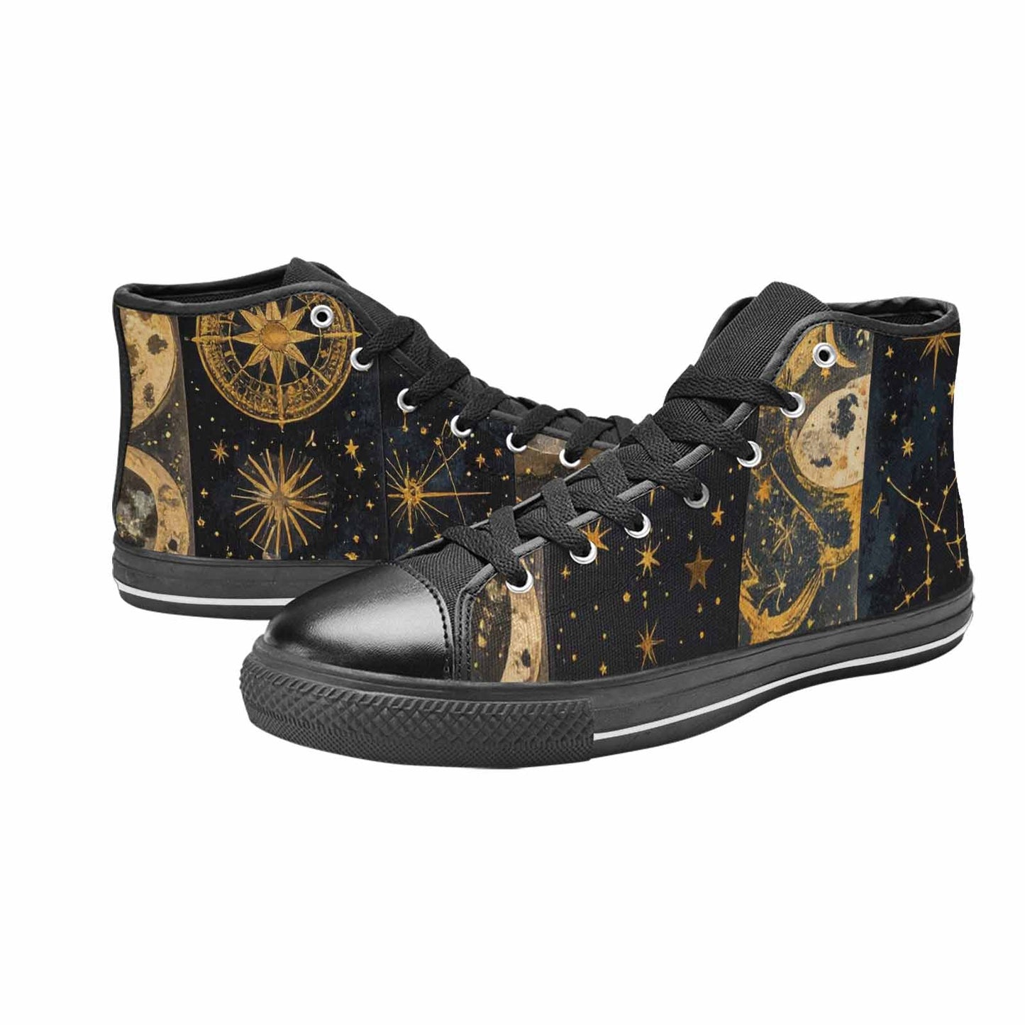 WOMEN'S Zodiac Constellation Star High Top Canvas Cottagecore Sneakers