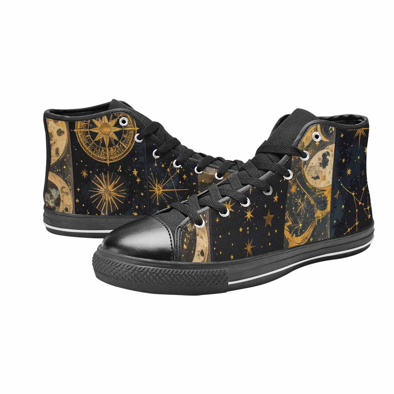 WOMEN'S Zodiac Constellation Star High Top Canvas Cottagecore Sneakers