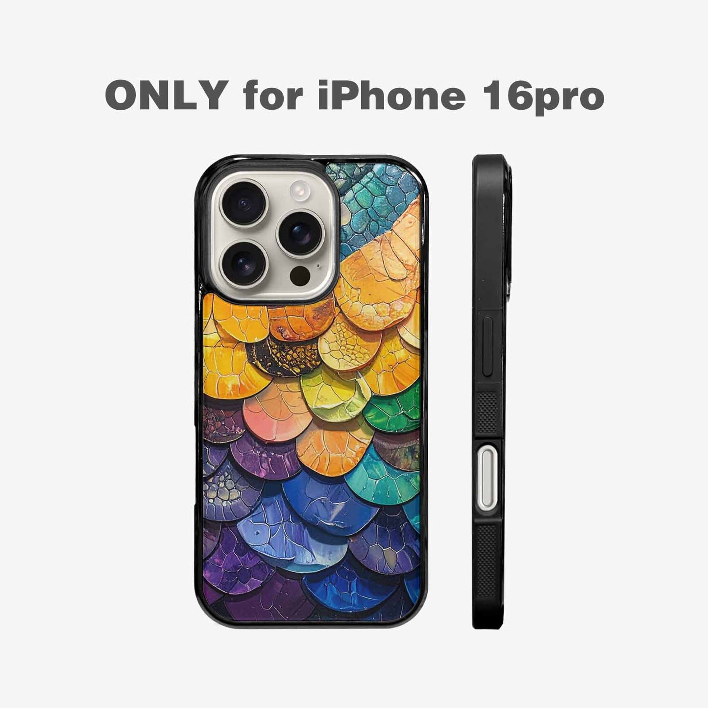 iPhone 16 Pro Case — Reptile Scale Full Color Vibrant Reptile, Custom Phone Case