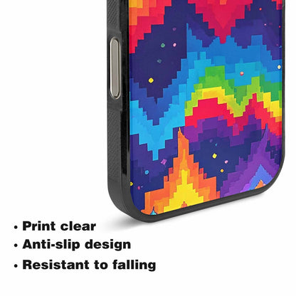 iPhone 16 Pro Max Case — Pixel Art 8 Bit Burst Pattern, Custom Art Phone Cover