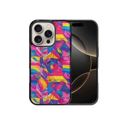 iPhone 16 Pro Case — Pansexual Flag Color Theme Small Rainbow, Custom Printed Phone Case