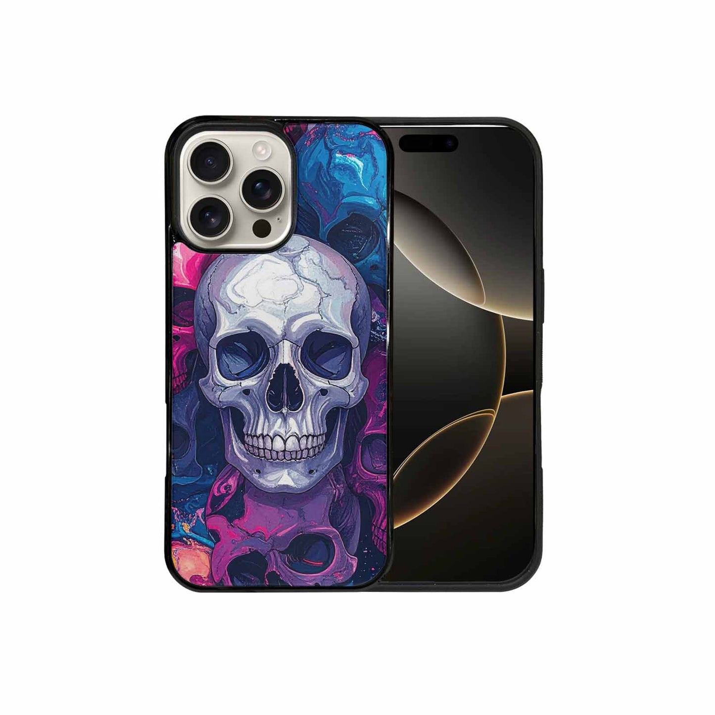 iPhone 16 Pro Max Case — Marble Skull Custom Personalized Phone Cover, Original Design Phone Case