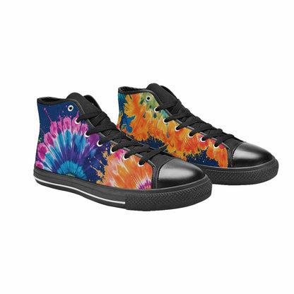 MEN'S Tie Dye Mixed Style High Top Canvas Neon Fantasy Custom Sneakers
