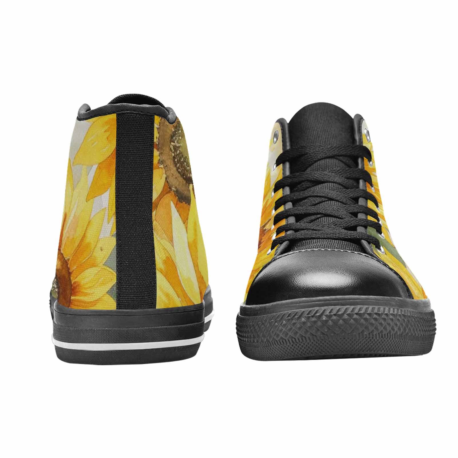 WOMEN'S Sunflowers Watercolor High Top Canvas Y2K Custom Sneakers