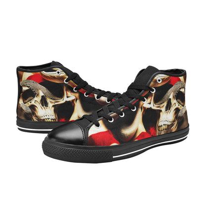 WOMEN'S Cc Patriotic Usa Flag High Top Canvas Neon Fantasy Custom Sneakers