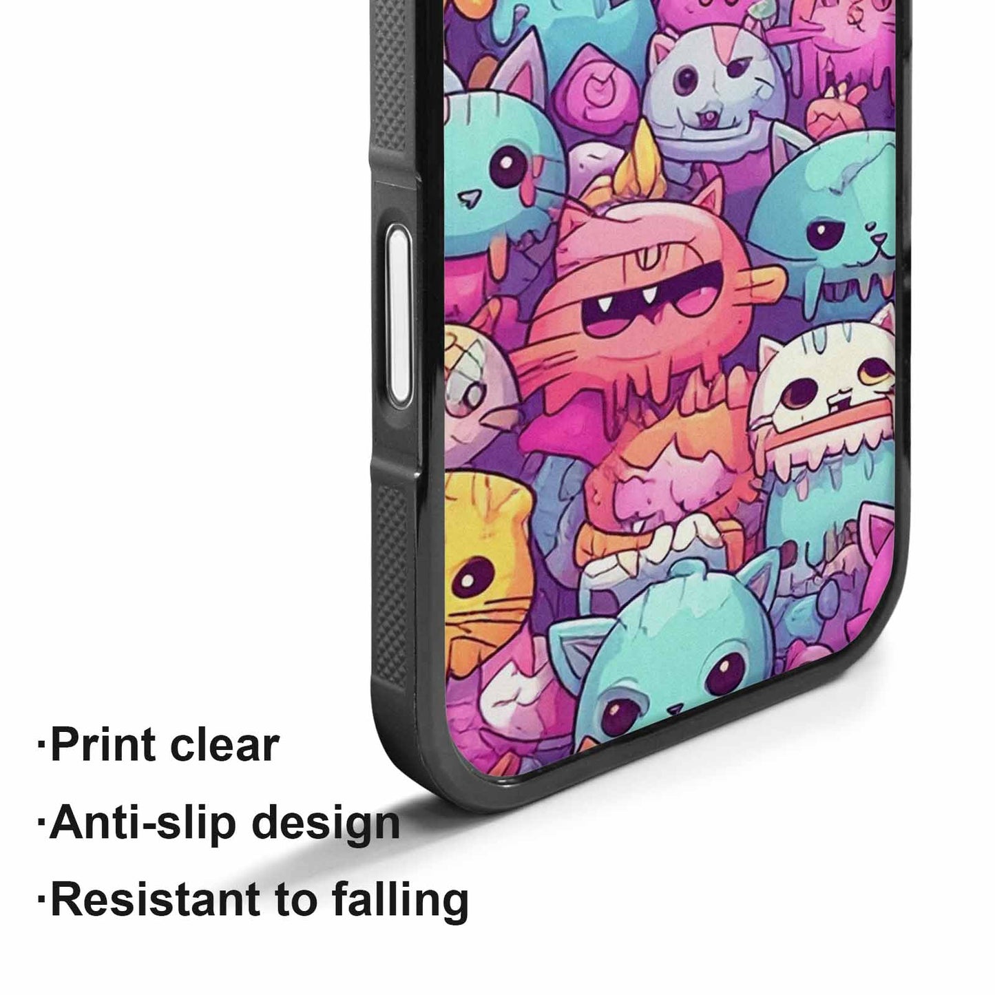 iPhone 17 Case — Pastel Gore Cat Character Original Art, Custom Made Phone Cover