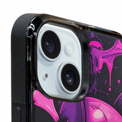 iPhone 15 Plus Case — Pink Purple Skeletons Neon Drip Melting, Custom Art Phone Cover