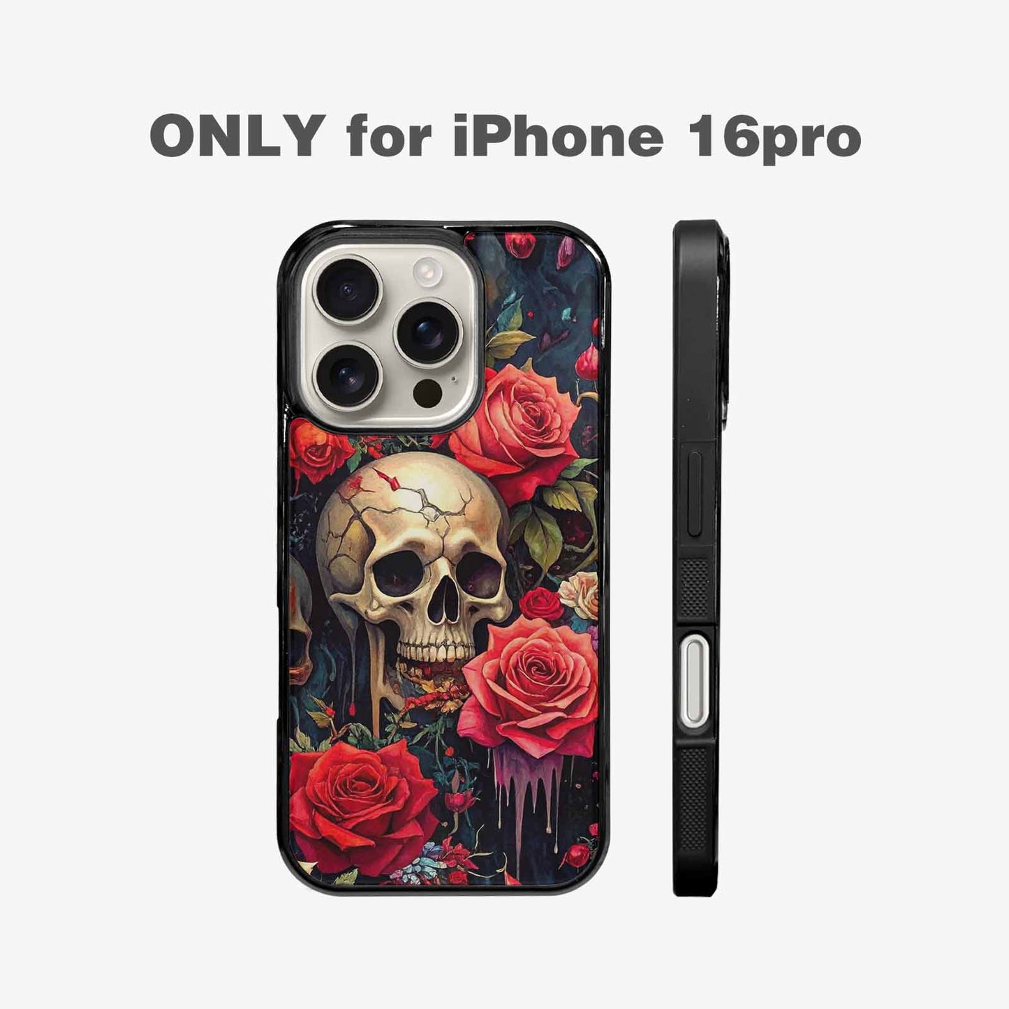iPhone 16 Pro Case — Skulls And Rosesmelting Skulls A Agl, Custom Phone Case