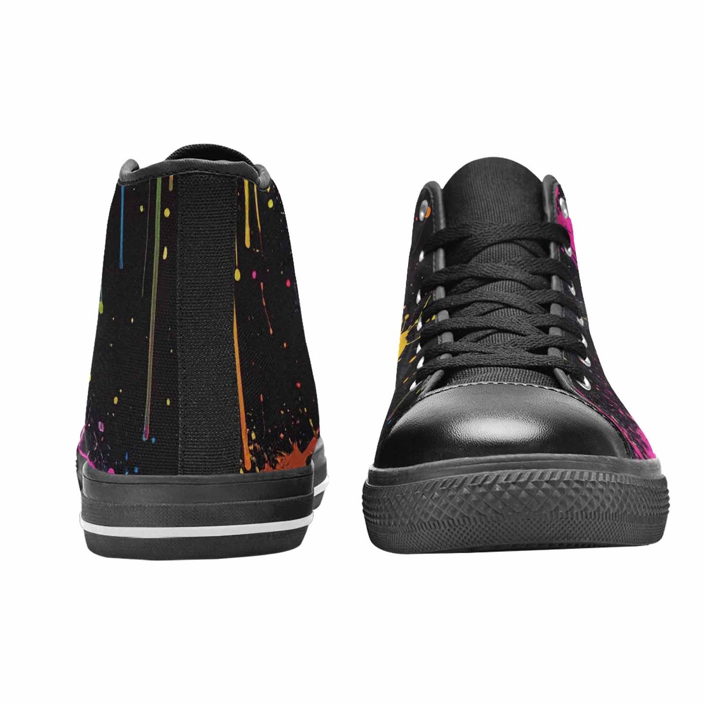 WOMEN'S Paint Splatter High Top Canvas Wallpaper Art Custom Shoes