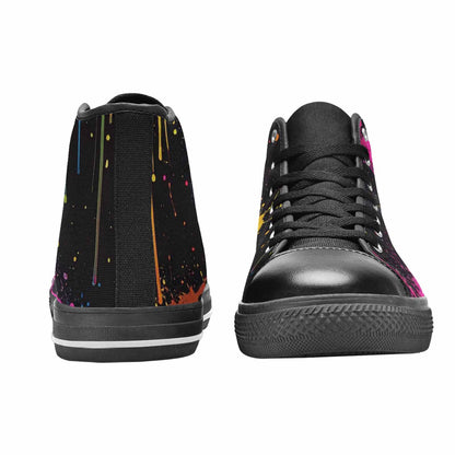 WOMEN'S Paint Splatter High Top Canvas Wallpaper Art Custom Shoes