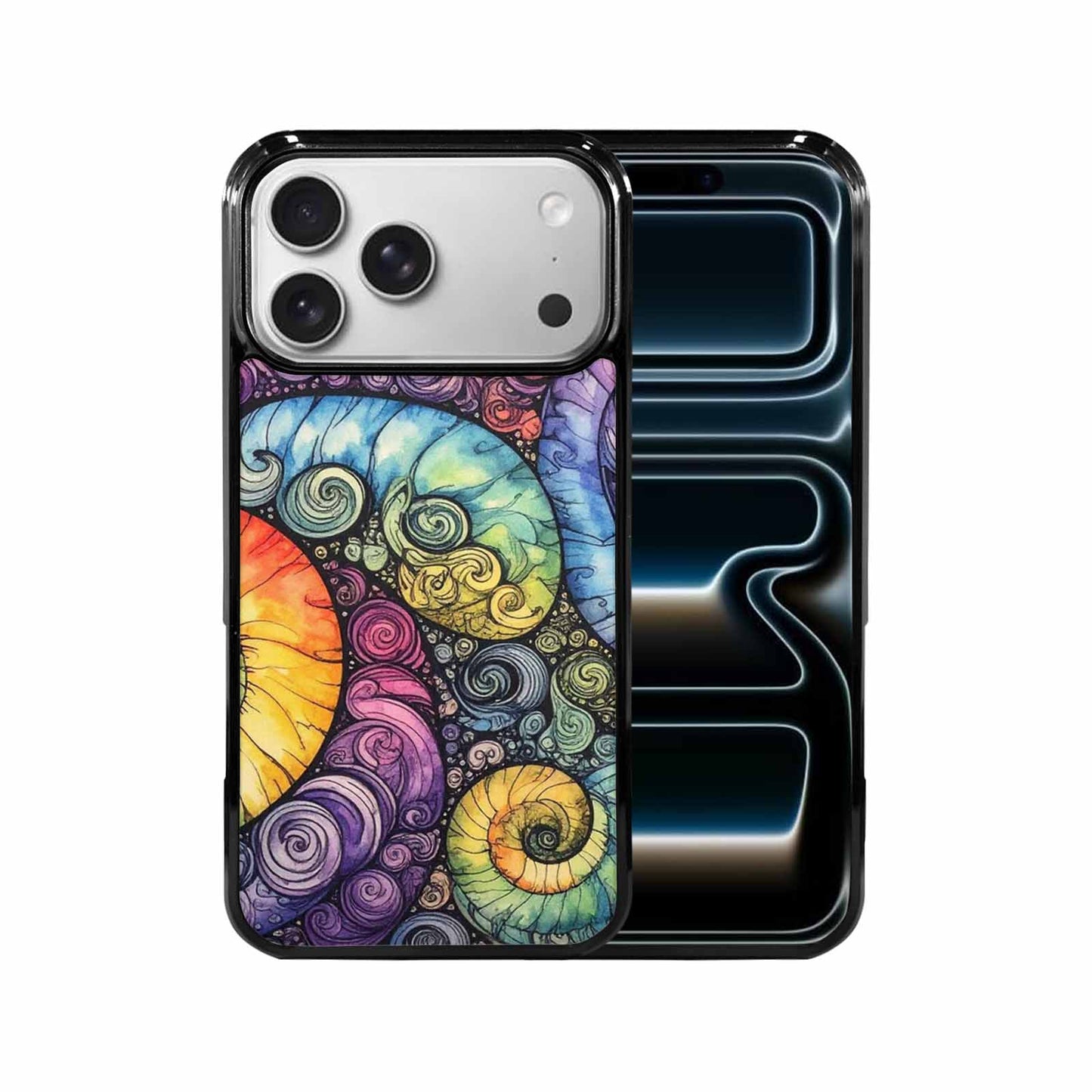 iPhone 17 Pro Max Case — Tie Dye Swirls (black Tie Dye, Custom Designed Case Cover