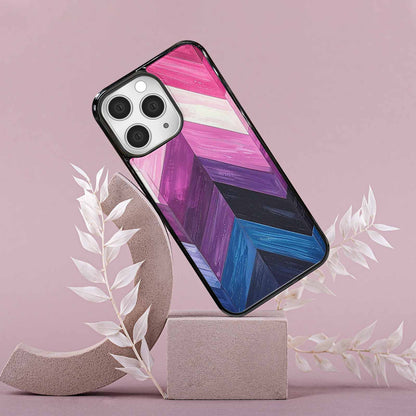 iPhone 15 Pro Max Case — Genderfluid Flag Color Theme Small Rainbow, Original Design Phone Case