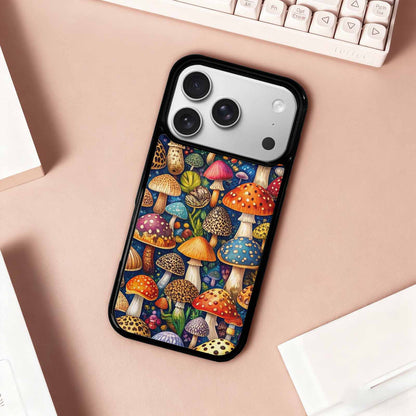 iPhone 17 Pro Case — Mushrooms Pattern Hundreds Of Yik Original, Custom Print Case Cover