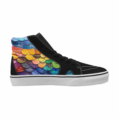 MEN'S Reptile Scale High Top Canvas Neon Fantasy Custom Shoes