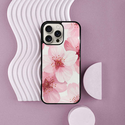 iPhone 16 Pro Max Case — Japanese Cherry Blossom Pattern Sakura Flowers, Custom Art Phone Cover
