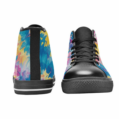MEN'S Tie Dye Swirl High Top Canvas Cottagecore Custom Shoes