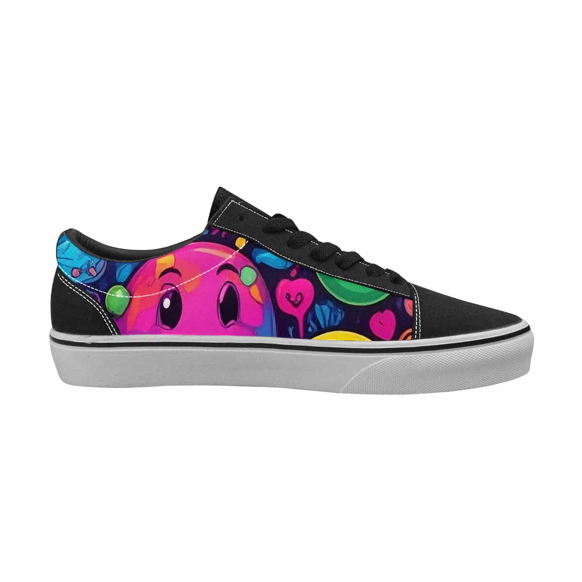 WOMEN'S Yellow Smiley Face Canvas Lace-Up Y2K Sneakers