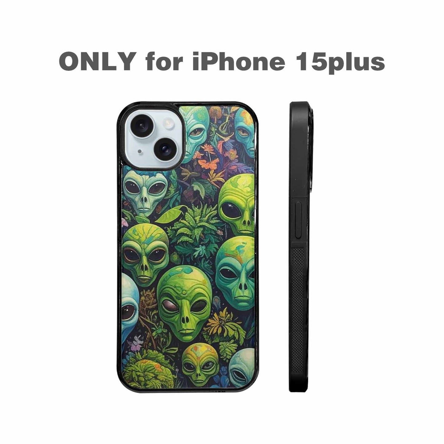iPhone 15 Plus Case — Aliens Pattern Hundreds Of Sma Ajm, Custom Art Phone Cover