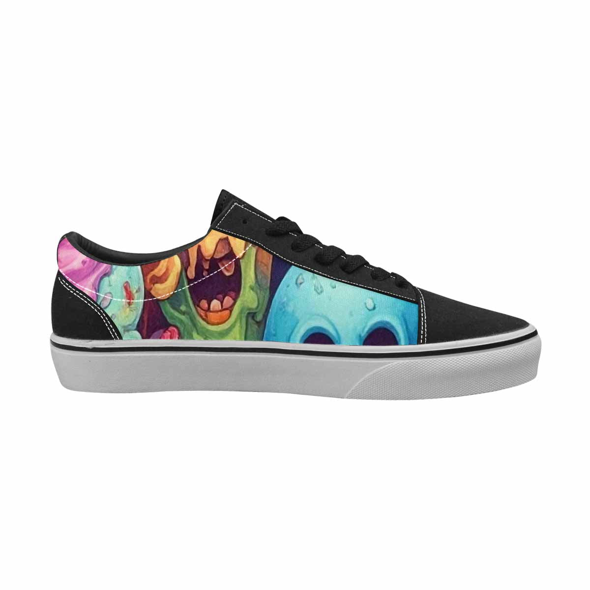 WOMEN'S Ice Cream Monsters  Lace-Up Canvas Surreal Custom Shoes