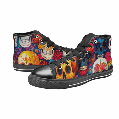 WOMEN'S Skull High Top Canvas Y2K Custom Sneakers