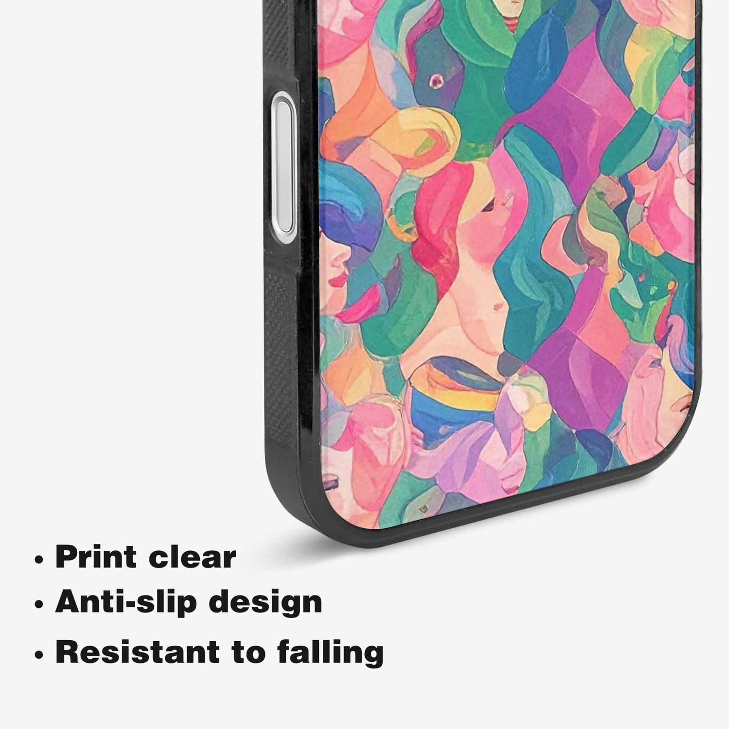 iPhone 16 Plus Case — Polysexual Flag Color Theme Small Rainbow, Personalized Phone Case