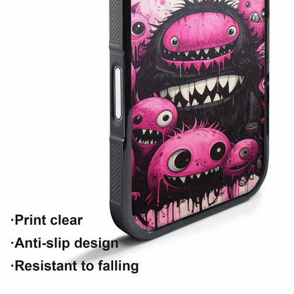 iPhone 17 Pro Max Case — Black &amp; Pink Ink Cartoon Cute, Original Design Phone Case