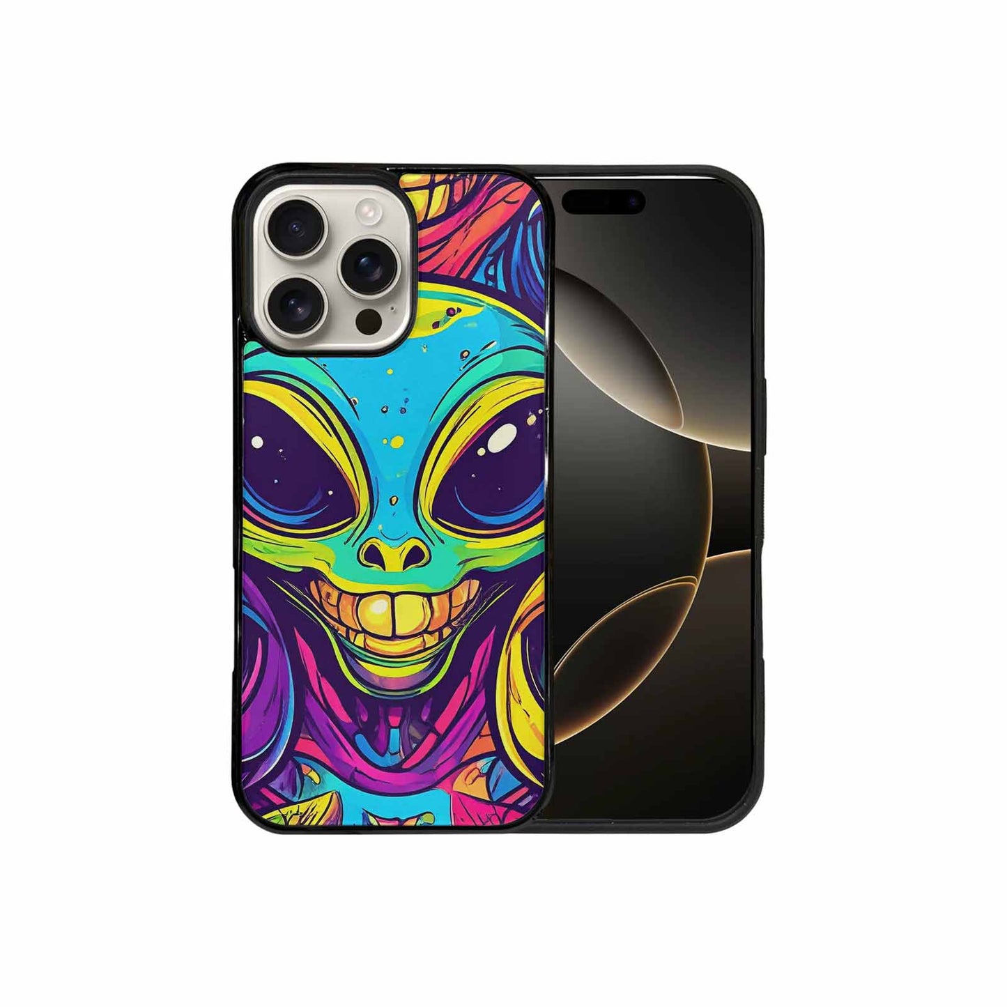 iPhone 16 Pro Max Case — Alien Ufo Cartoon, Custom Phone Case