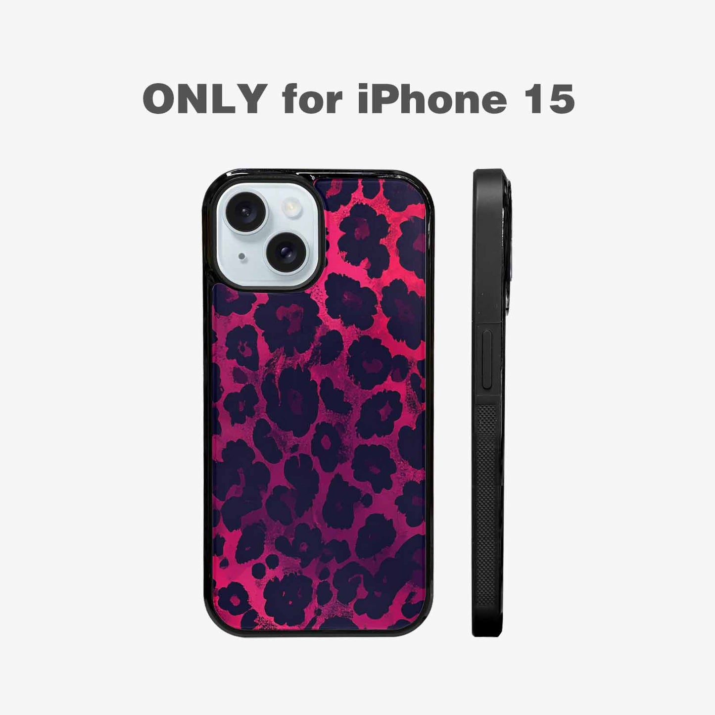 iPhone 15 Case — Leopard Print Dark, Personalized Phone Case