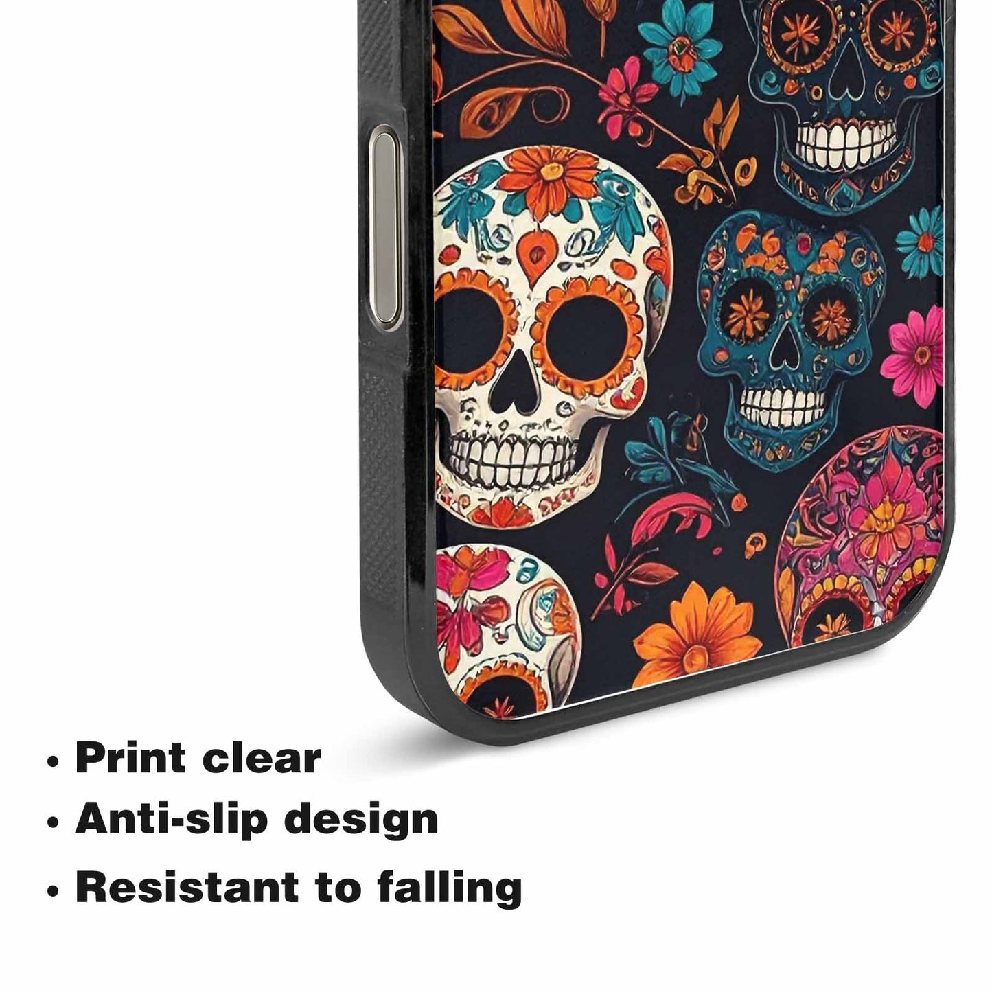 iPhone 15 Pro Max Case — Dia De Los Muertos Sugar Skull, Customized Protective Case