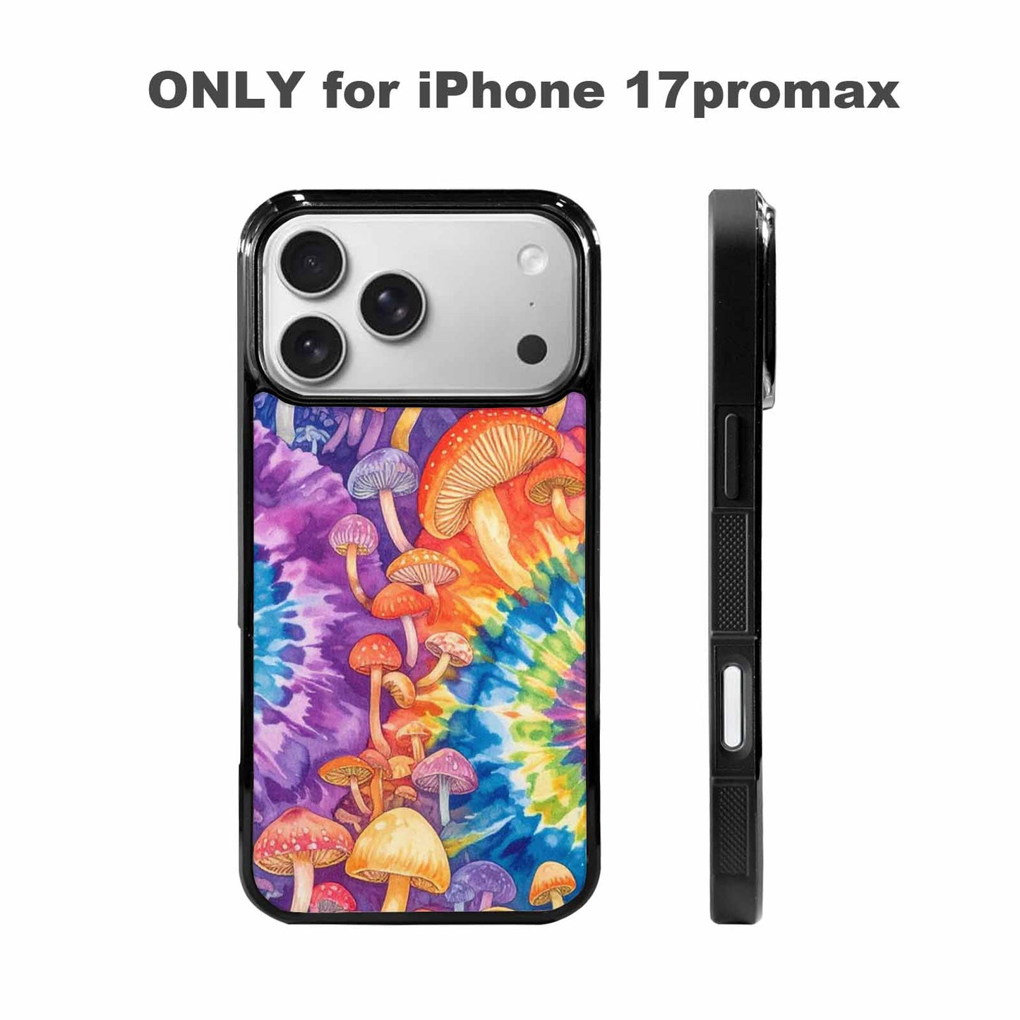 iPhone 17 Pro Max Case — Mushrooms Tie Dyemushrooms Pat Tie Dye, Customized Protective Case