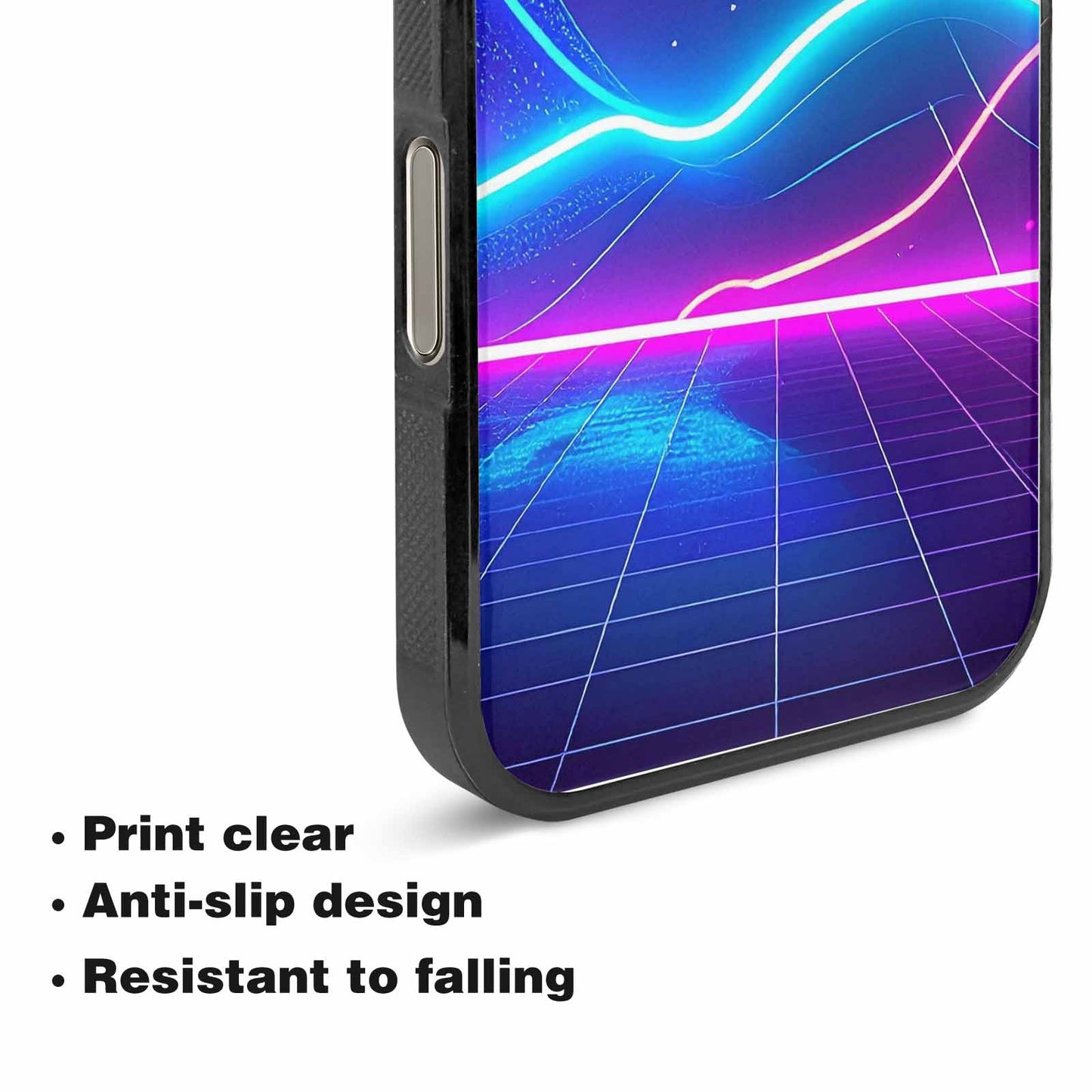 iPhone 15 Pro Max Case — 1980s Neon Cartoon Art Pattern, Custom Phone Case