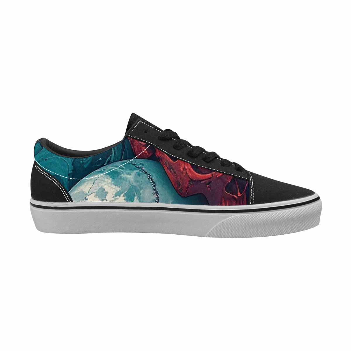 WOMEN'S Marble Skull Canvas Lace-Up Aesthetic Custom Shoes