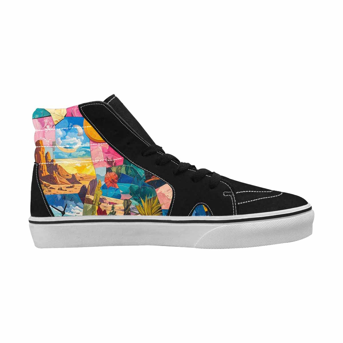 WOMEN'S Surrealist Full Color High Top Canvas Artist-designed Cottagecore Custom Printed Shoes