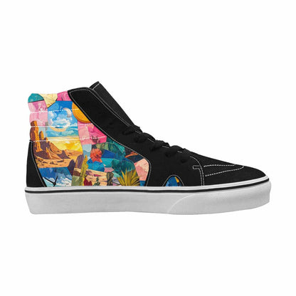 WOMEN'S Surrealist Full Color High Top Canvas Artist-designed Cottagecore Custom Printed Shoes