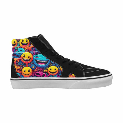 MEN'S Yellow Smiley Face High Top Canvas Dreamcore Custom Shoes